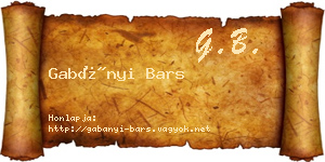 Gabányi Bars névjegykártya